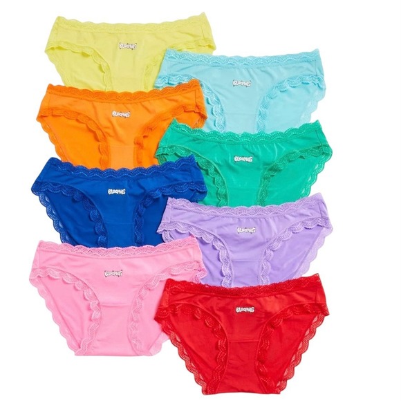 Bloomies Stripe & Stare Days Of The Week Panties Womens Small Set Of 8 Lace Trim - Picture 3 of 6
